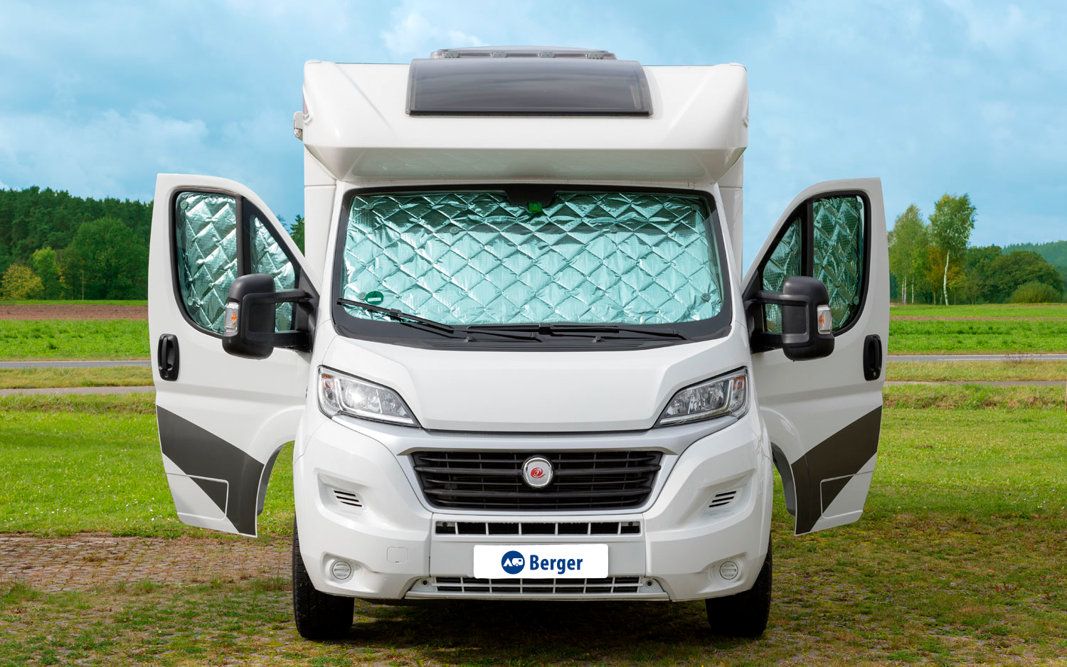 Termomatte-sett 3-delt 7-lags for Fiat Ducato (til 1990) montert i frontrute