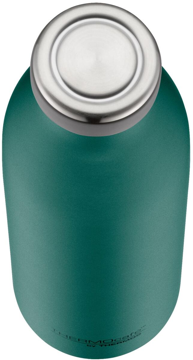 Termosflaske TC Bottle 750 ml rustfritt stål blå med blå bakgrunn