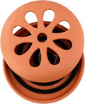 Terracotta røkelsesholder med insektspiraler ø14,5 cm foran