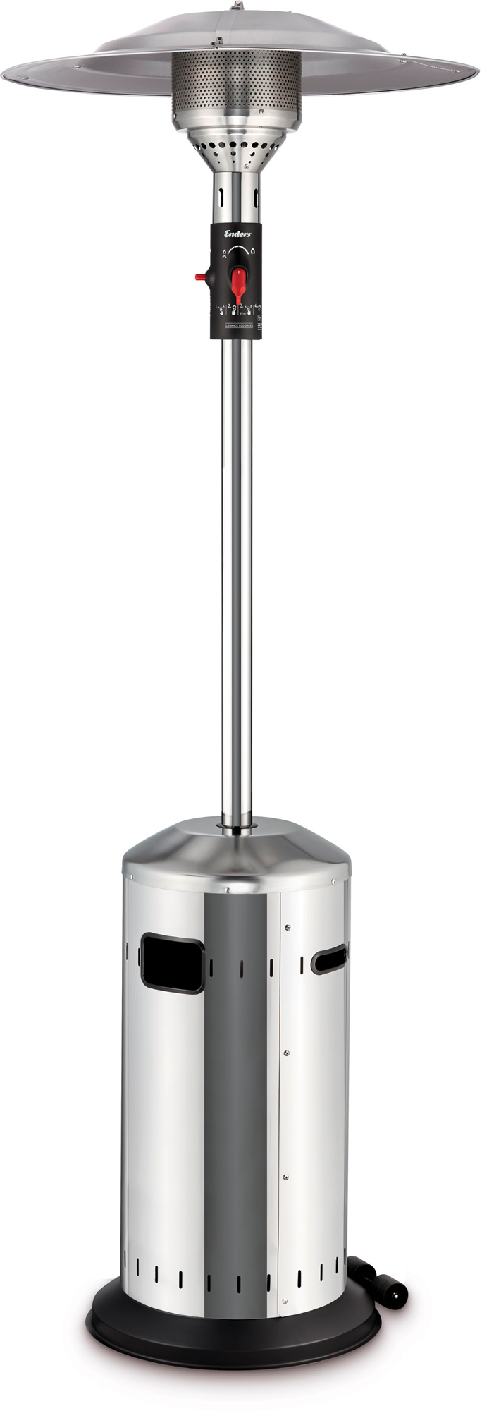 Terrassevarmer Elegance 2.0 gass 4–6 kW i rustfritt stål forfra