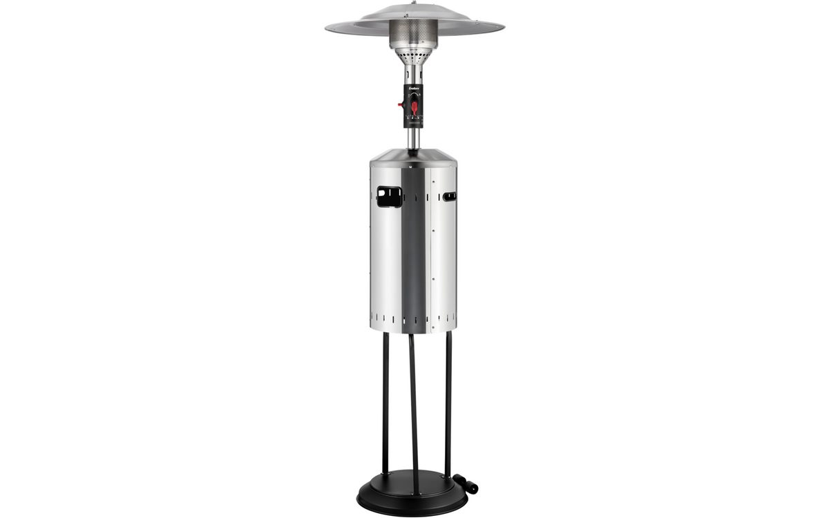 Terrassevarmer Elegance 2.0 gass 4–6 kW i rustfritt stål bakside
