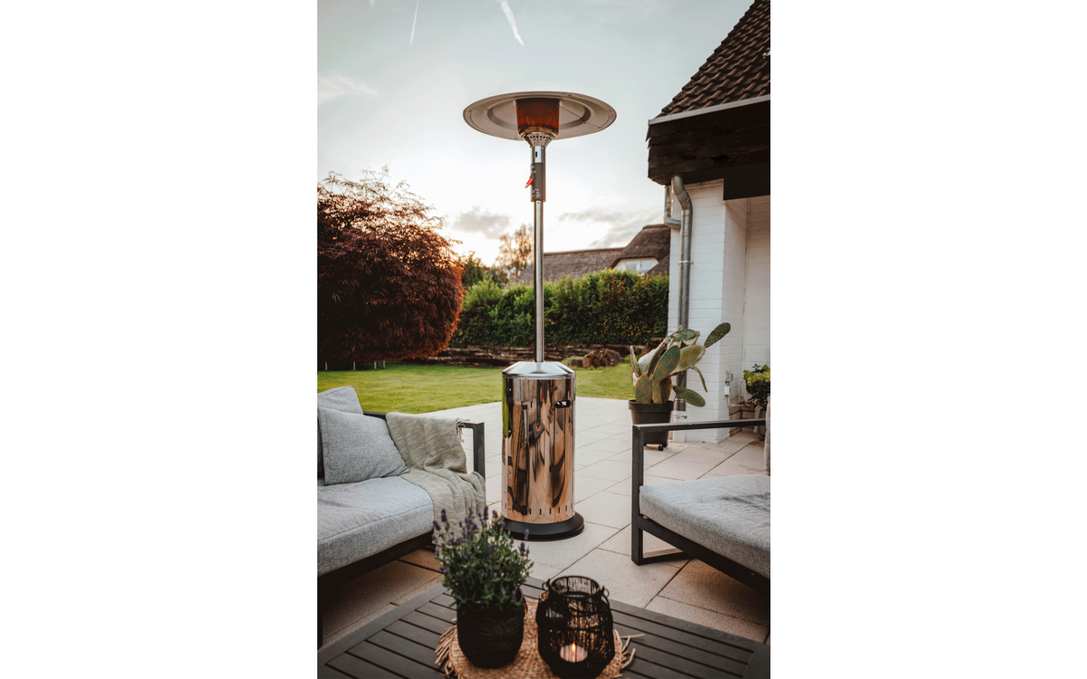 Detalj av Terrassevarmer Elegance 2.0 gass 4–6 kW i rustfritt stål