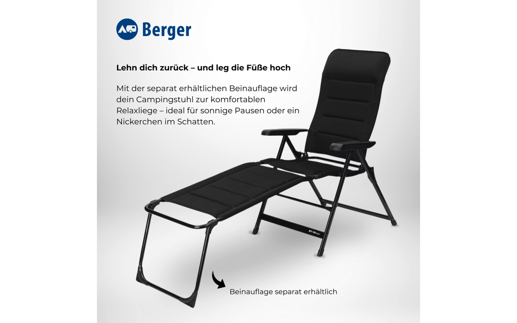 Tesino XL klappstol svart sideprofil