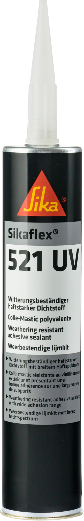 Tette- og limmasse Sikaflex 521 UV svart 300 ml for tetting og liming