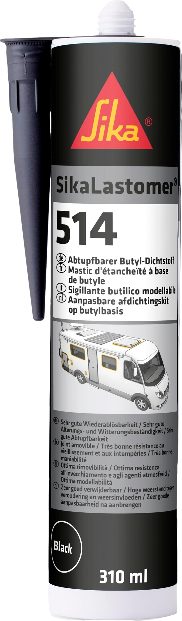 Tettemasse Lastomer 514 patron 310 ml svart - Sika for fleksibel tetting