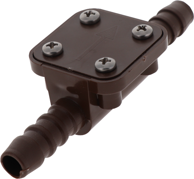 Tilbakeslagsventil 10/10 mm for vannsystemer 21 g Barwig forfra
