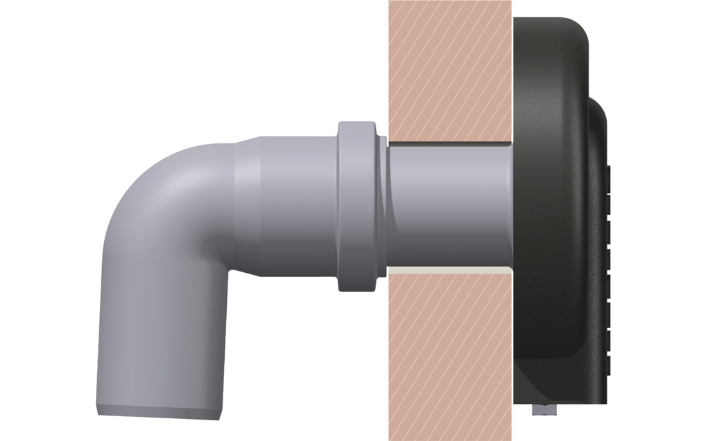 Detalj av Tilkoblingssett for toalettventilasjon ⌀ 38 mm - Setrenlo