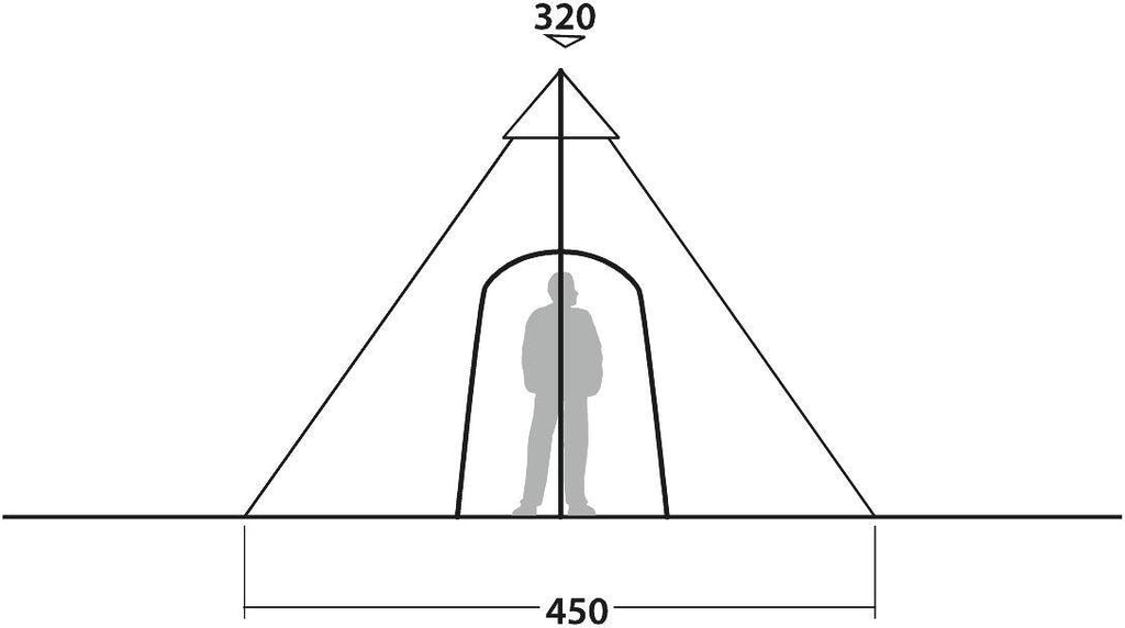 Pakking og transport av Tipitelt Kiowa 10-personer 580x450cm polybomull