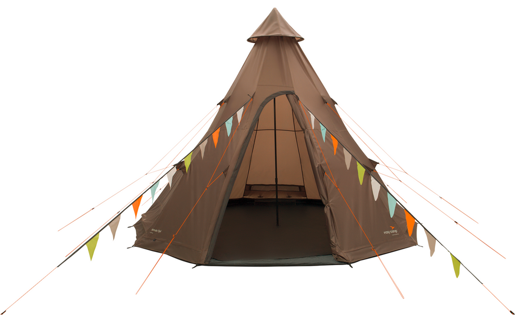 Inngangsdør med netting og glidelås på Tipitelt Rands Tipi for 8 personer 3000 mm vannsøyle - Easy Camp