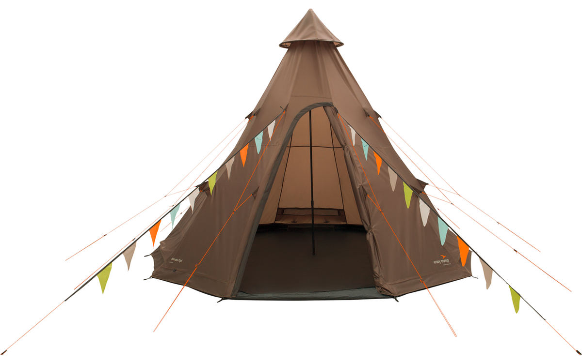 Inngangsdør med netting og glidelås på Tipitelt Rands Tipi for 8 personer 3000 mm vannsøyle - Easy Camp