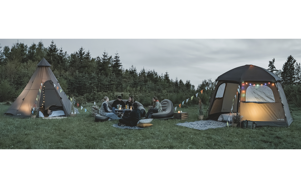 Interiør med midtstang i Tipitelt Rands Tipi for 8 personer 3000 mm vannsøyle - Easy Camp
