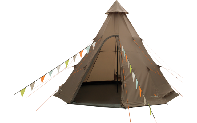 Tipitelt Rands Tipi for 8 personer 3000 mm vannsøyle - Easy Camp sett fra siden i fargen Dark Sand