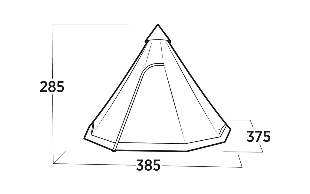 Nærbilde av lav ventilasjonsåpning på Tipitelt Rands Tipi for 8 personer 3000 mm vannsøyle - Easy Camp