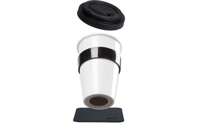 To-Go-Cup porselenskopp med underlag 350 ml - Silwy bakside
