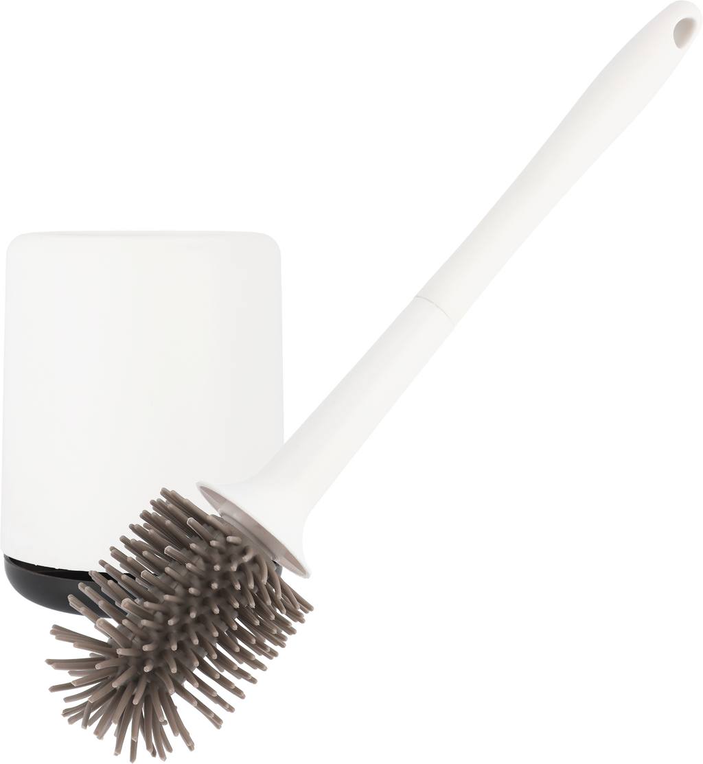 Toalettbørste med silikonbust inkl. veggfeste 38,5 cm forfra