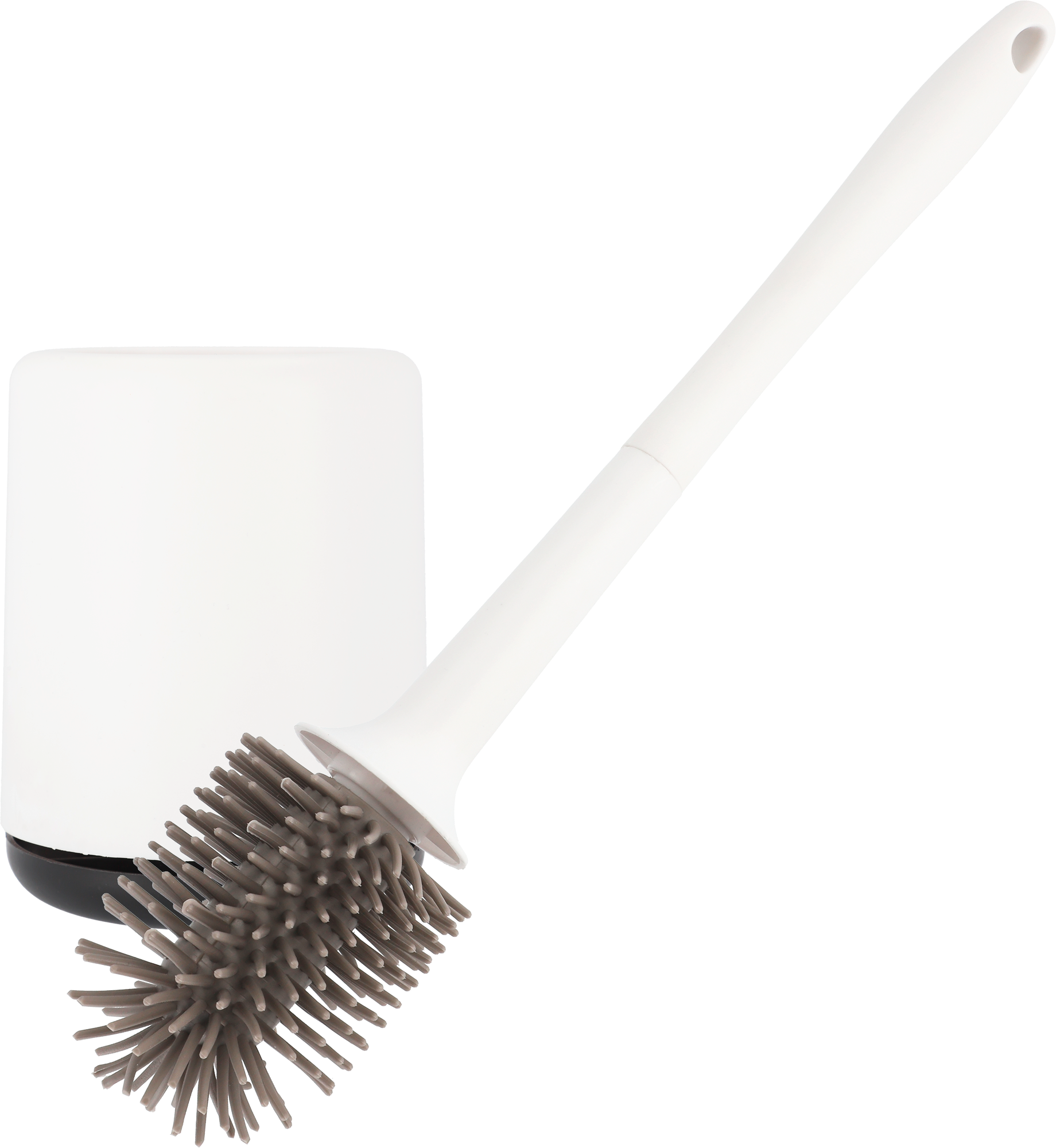 Toalettbørste med silikonbust inkl. veggfeste 38,5 cm forfra