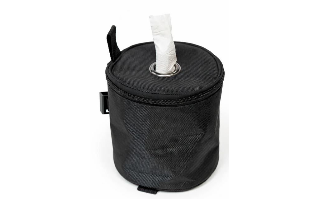 Montert Toalettpapirholderveske for camping Ø 14 cm svart - Boxio