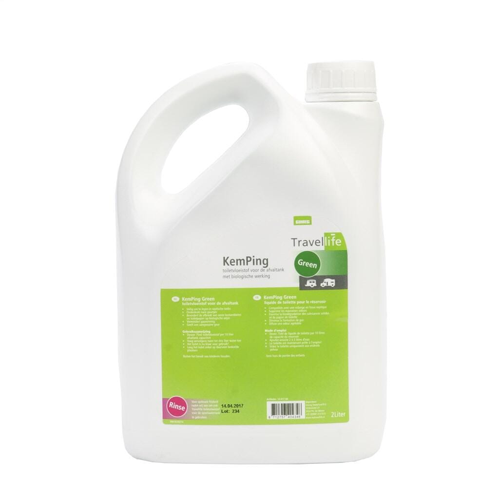 Toalettvæske Kemping Green for fekaltank 2 l - Travellife bakside
