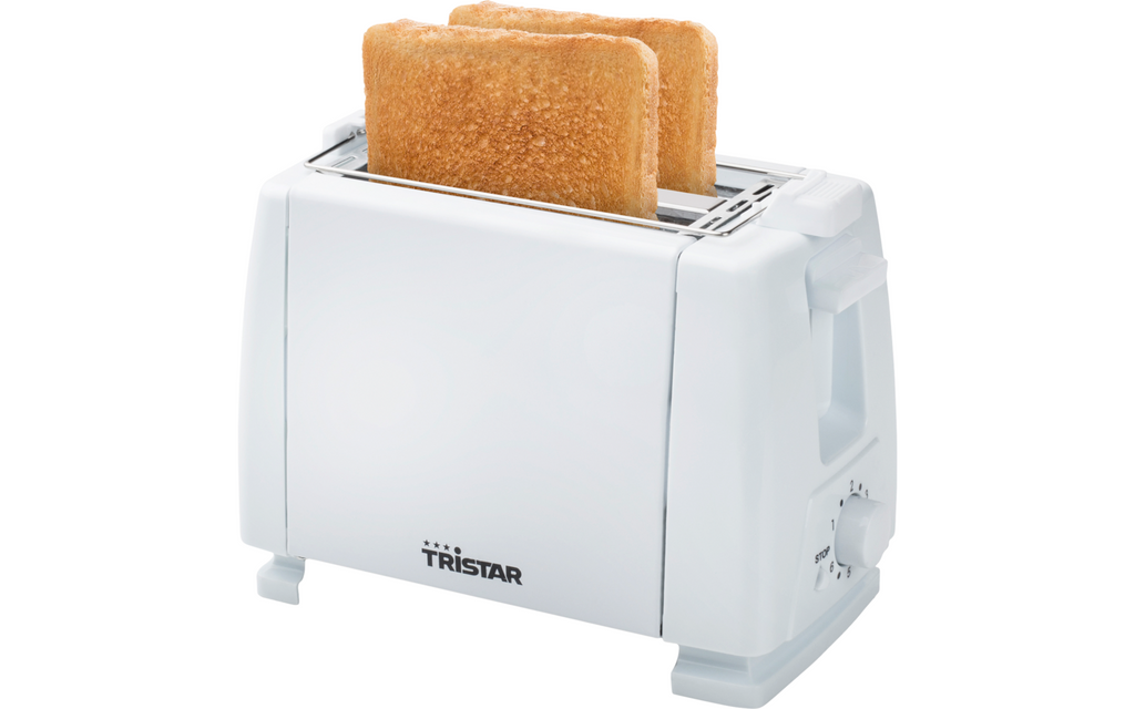 Nærbilde av kontrollpanel på Toaster med 6 bruningstrinn og rundstykkevarmer hvit 650 W - Tristar