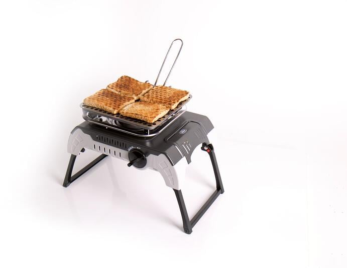 Toaster for gasskoker 20 x 20 cm, rustfritt stål forfra