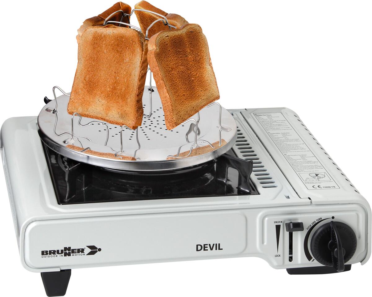 Toaster for gasskoker Ø 22 cm sammenleggbar rustfritt stål forfra