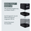 Detalj av Toilet Up seteforhøyer for separasjonstoalett med hampstrø - Boxio