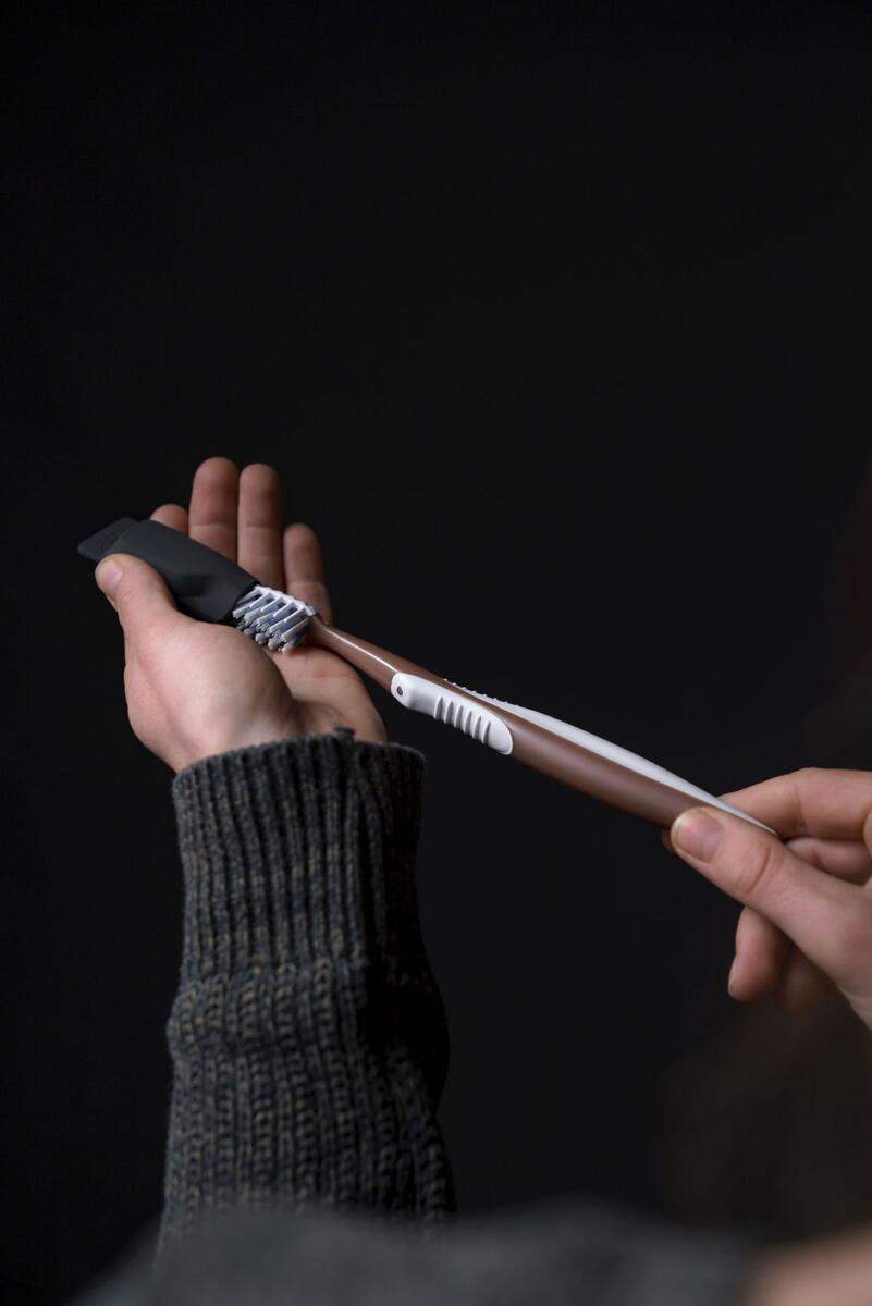 Toothbrush Caps tannbørstehetter i silikon nærbilde silikonmateriale
