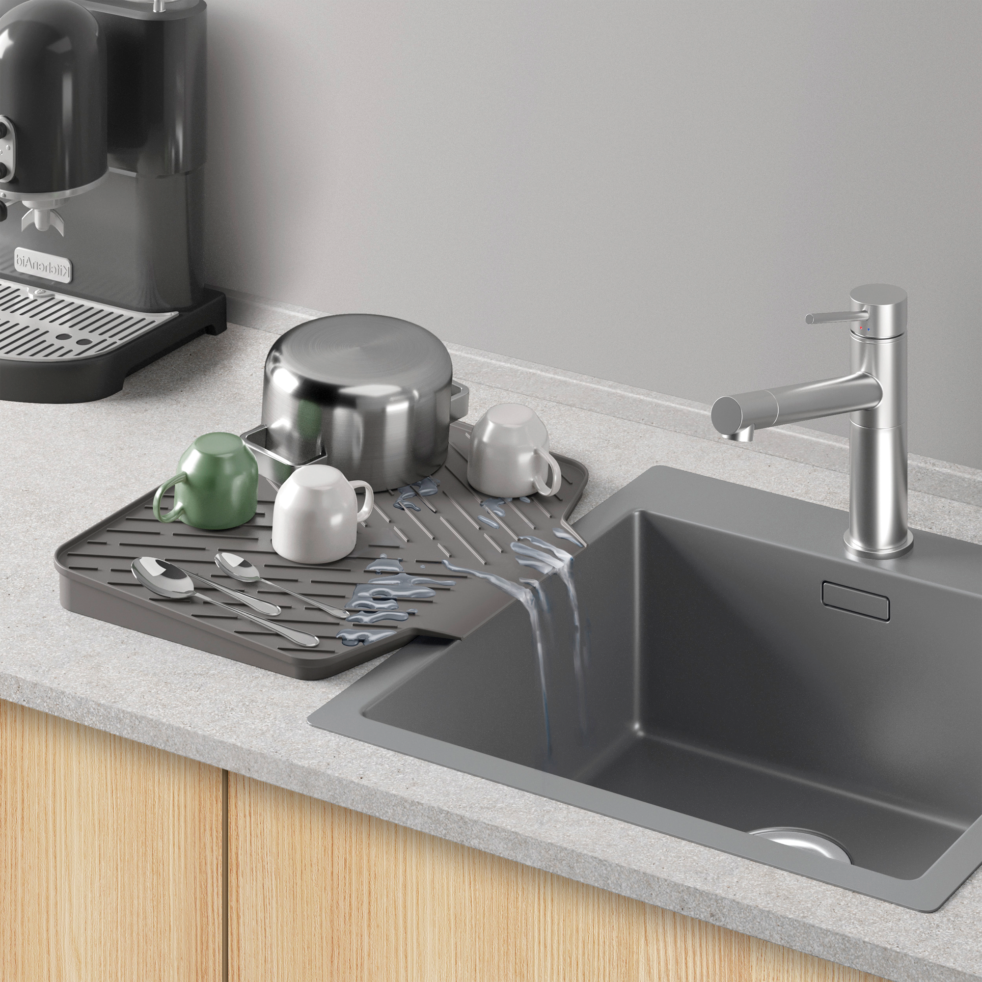 Tørkematte Gravity-Duo tosidig 40x33 cm gummi Metaltex forfra