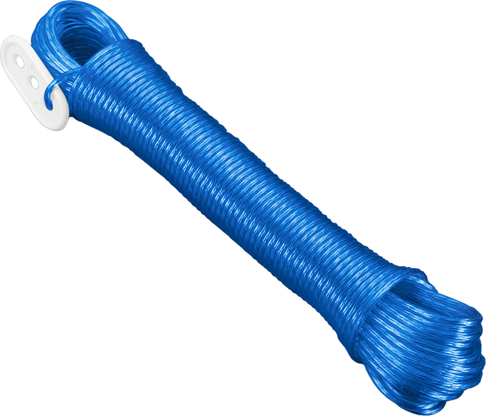 Tørkesnor med strammer 20 m stålkjerne PVC-belegg foran Metaltex