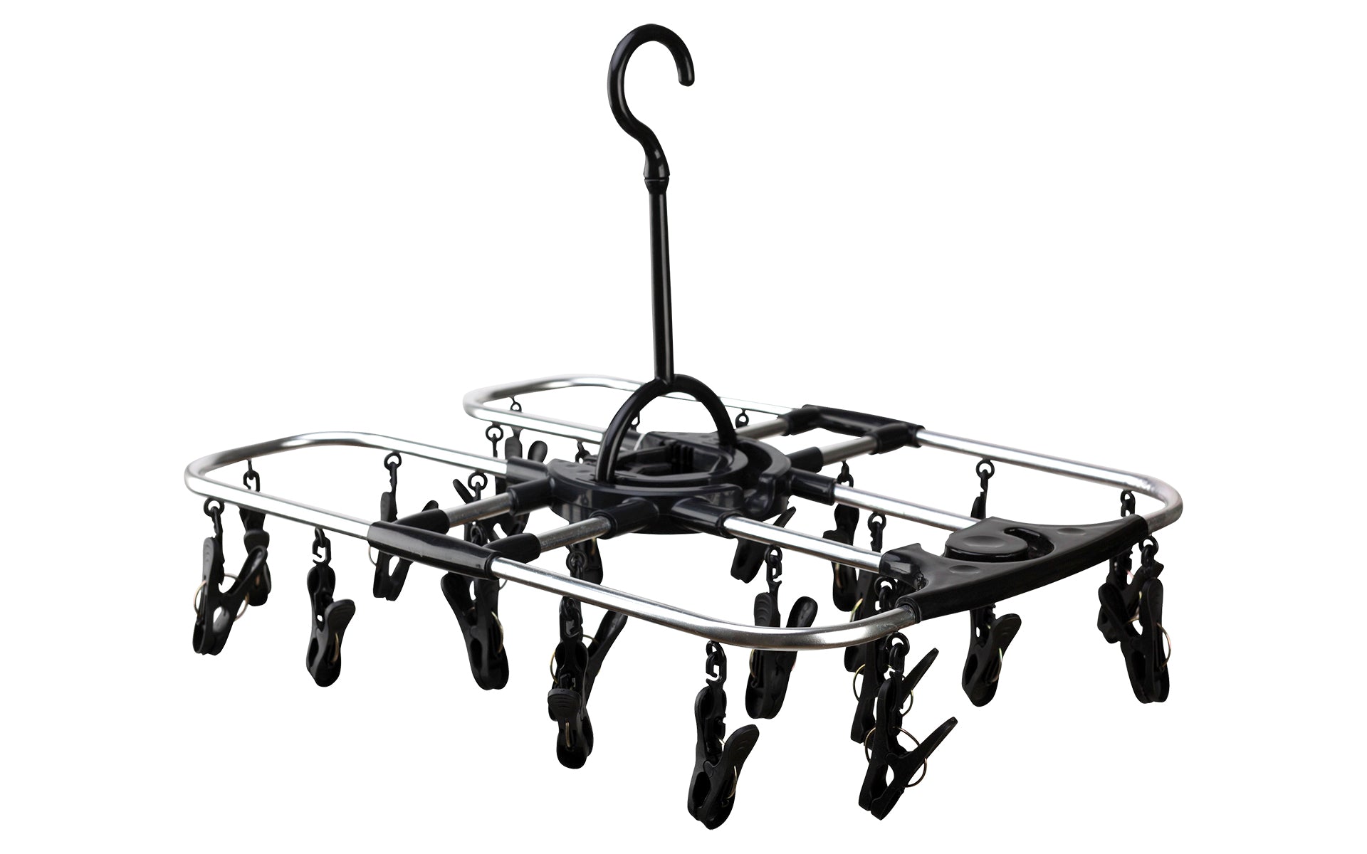 Tørkestativ i aluminium med 24 klyper 48x34 cm - i+V D. Lübeck forfra