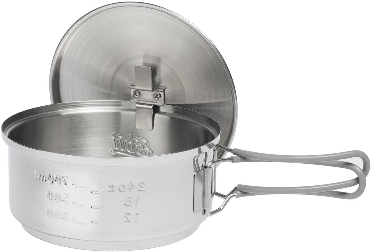 Tørrbrennstoff-kokesett 1000 ml i rustfritt stål bakside