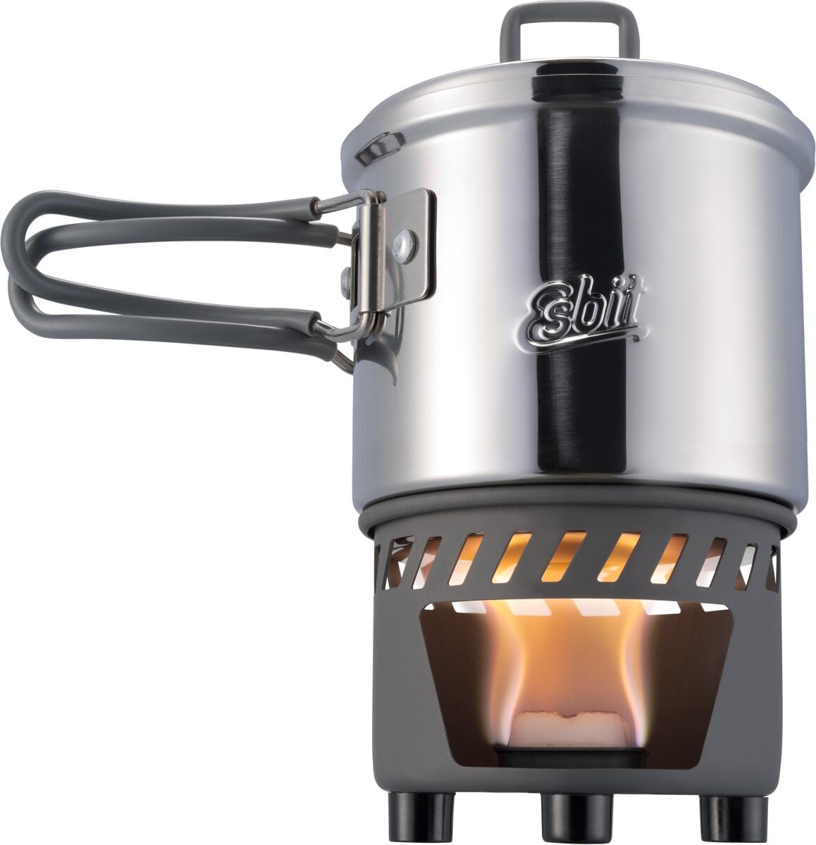 Tørrbrennstoff-kokesett i rustfritt stål 585 ml 287 g - Esbit forfra