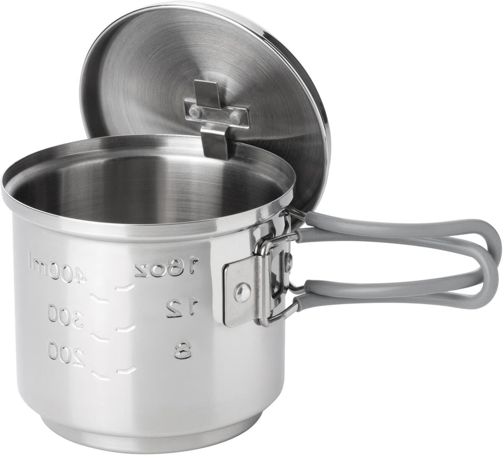 Detalj av lokk på Tørrbrennstoff-kokesett i rustfritt stål 585 ml 287 g - Esbit