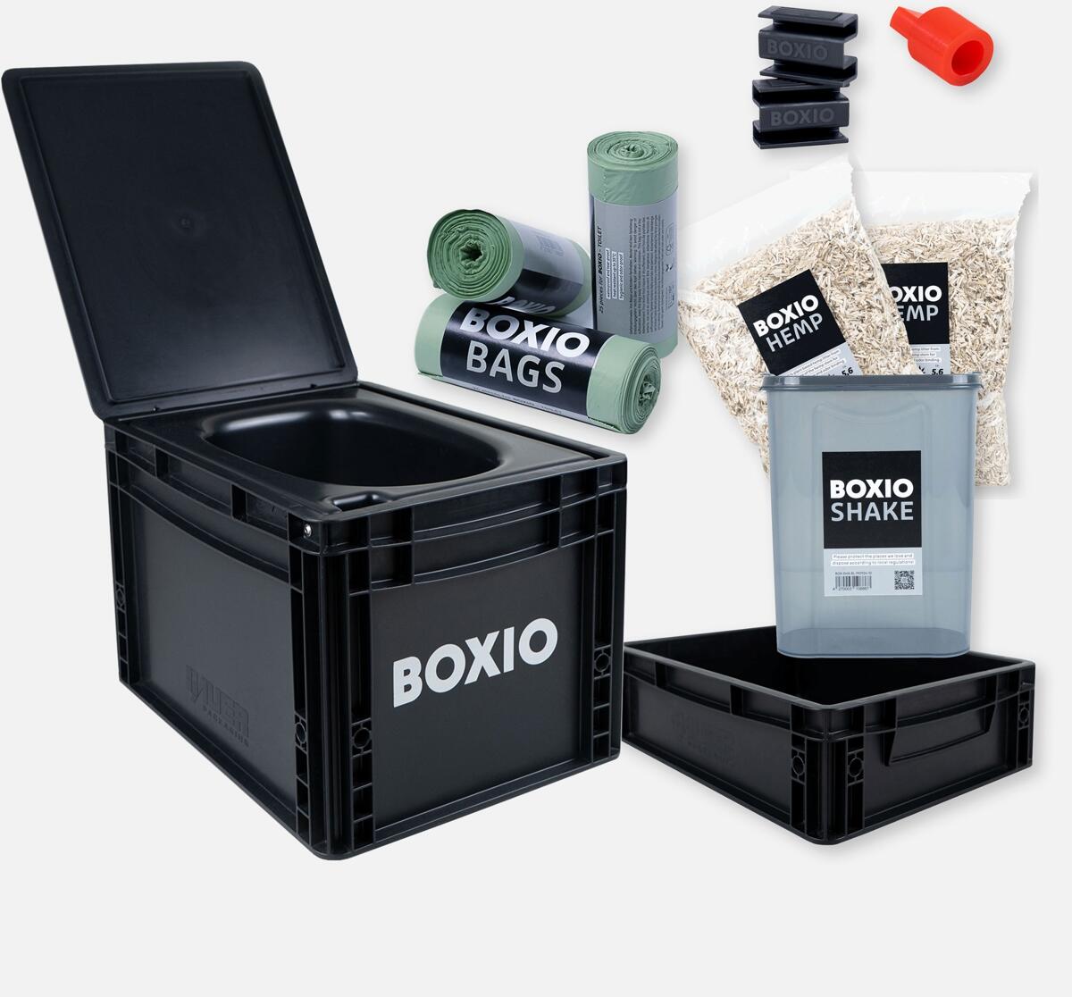 Tørrseparasjonstoalett BOXIO-TOILET Max+ svart forfra