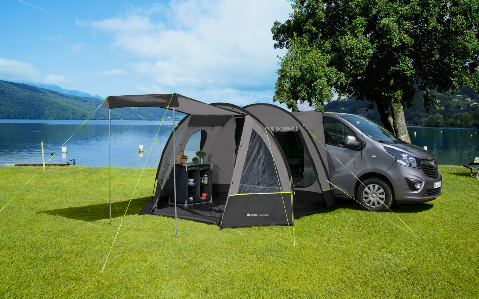 Touring Easy frittstående bussfortelt 320x250 cm bakside