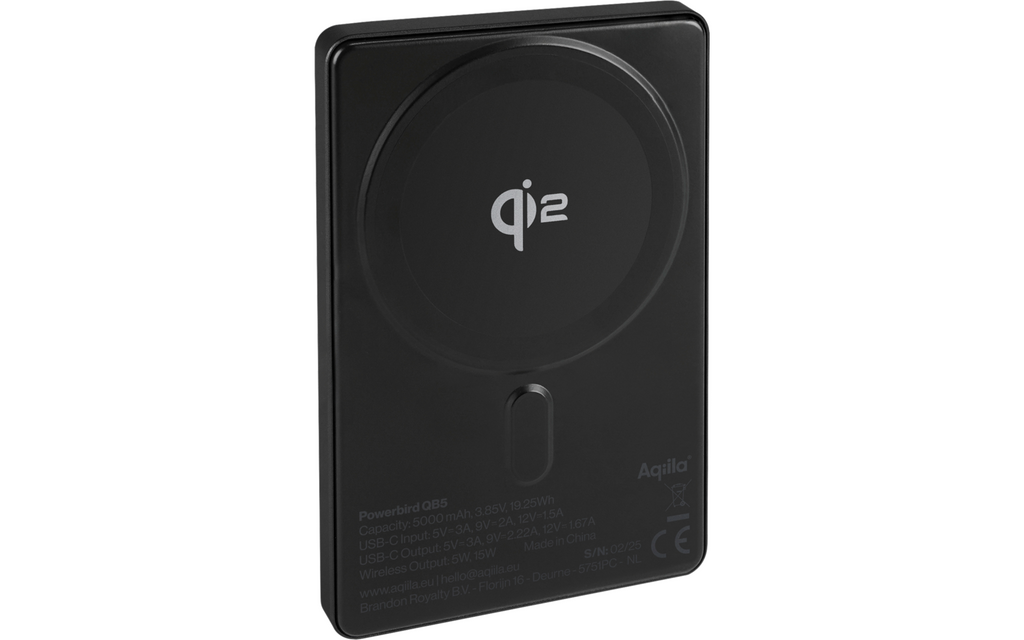 Trådløs powerbank Powerbird QB5 med medfølgende USB-C kabel