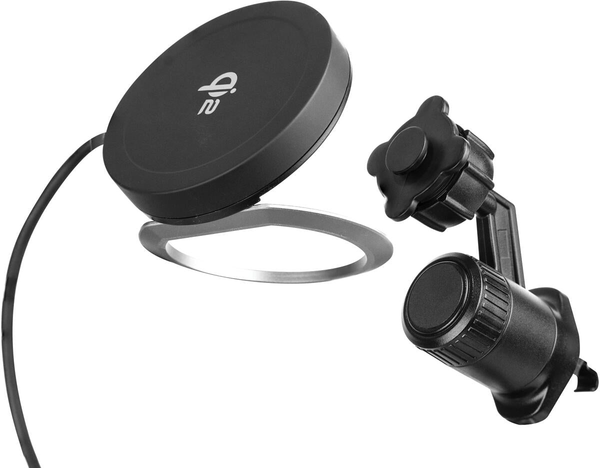 Detalj av magnet på Trådløs Qi2-lader QC1 15W svart med bilholder - Aqiila