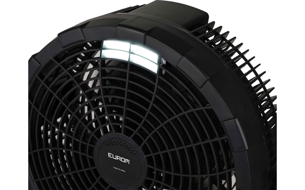Trådløs vifte Airflow LED Cordless med USB-C tilkobling - Eurom sideprofil