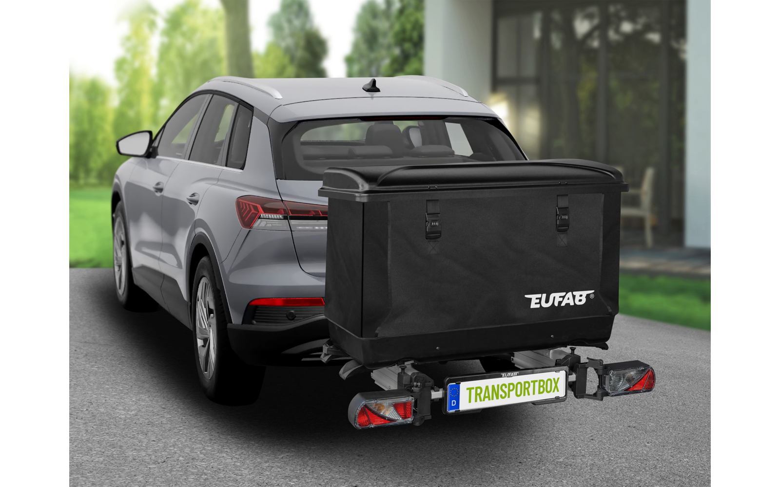 Transportboks 350 liter for sykkelstativ - Eufab pakkmåler