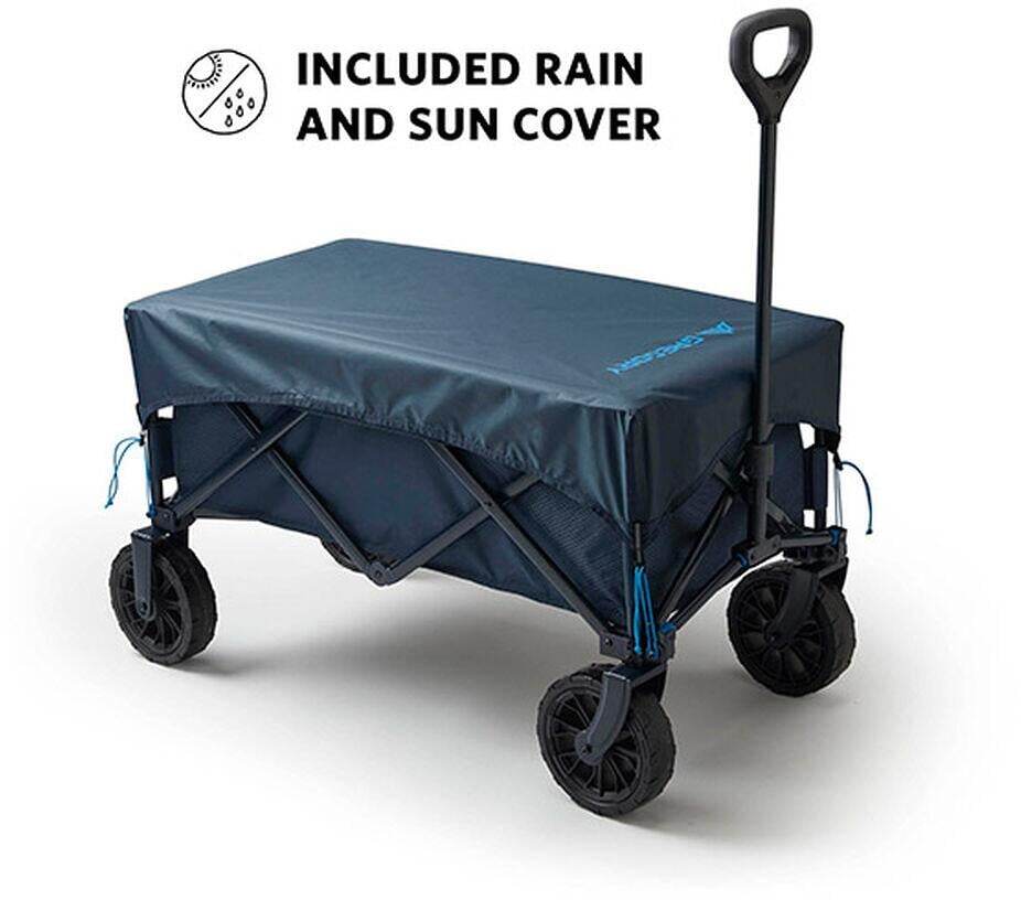 Nærbilde av stoff og ramme på Transportvogn Alpaca Gear Wagon 140L Slate Blue - Gregory