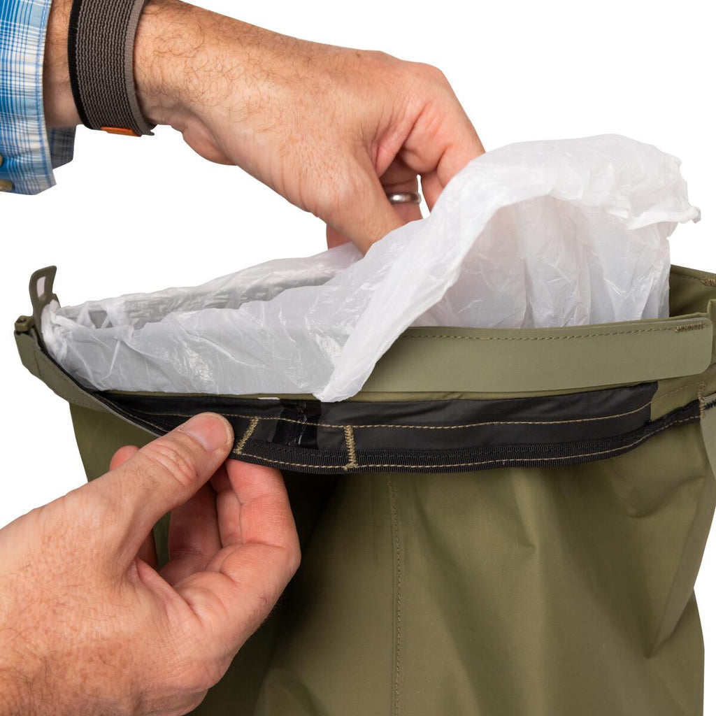 Opphengshemper på Trash Dry Bag 10L vanntett avfallspose burnt olive