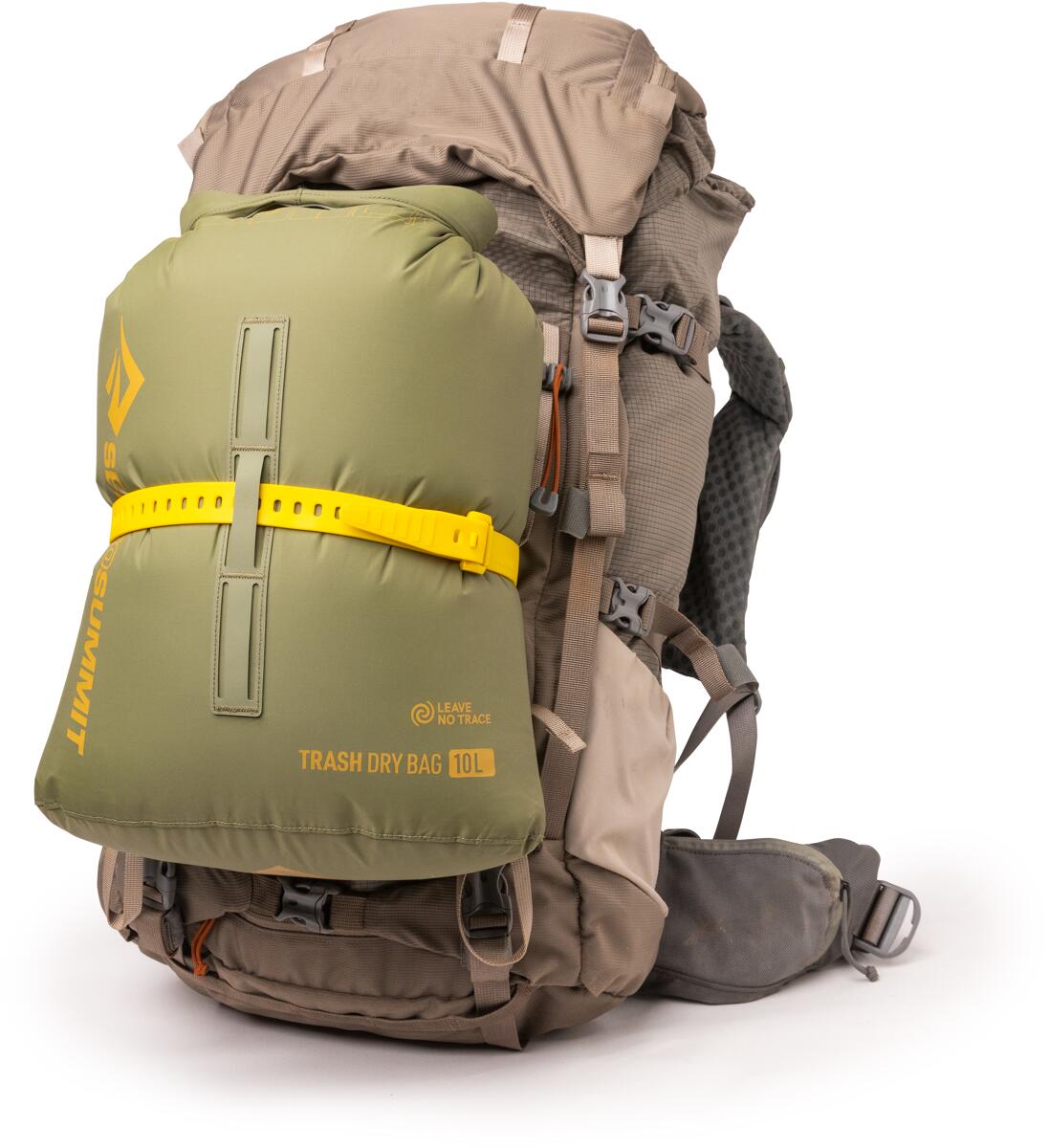 Trash Dry Bag 10L vanntett avfallspose burnt olive pakket til transport