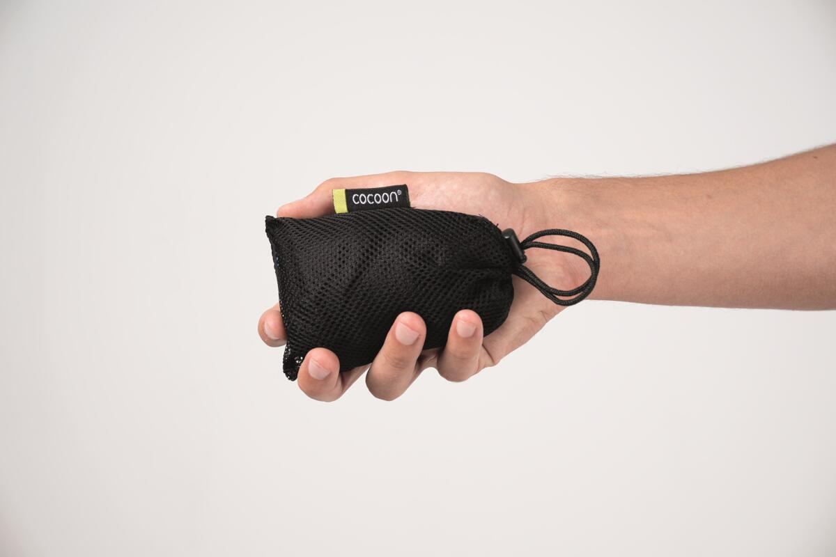 Traveler nettpose-sett i polyester mesh pakket sammen i sidelomme