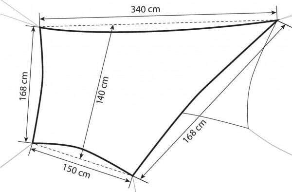 Oversiktbilde av trapesformet design på Traveller tarp Forest