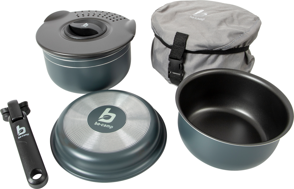 Trekking kokekartsett 5 deler stablbart aluminium - Bo-Camp forfra