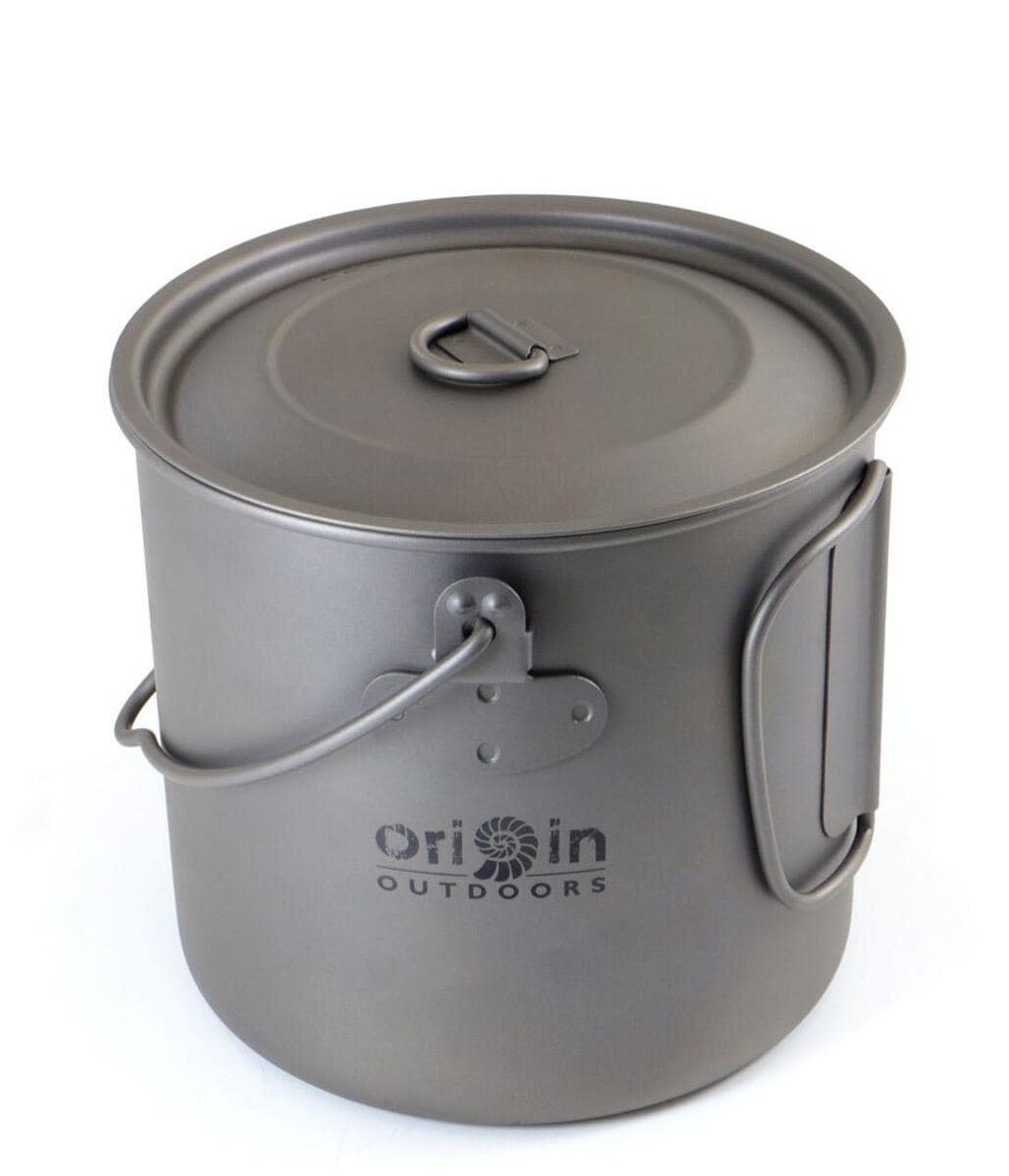 Trekkinggryte titan 1,1 l med klappbare håndtak 180 g forfra