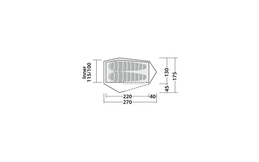 Trekkingtelt Cress 2 Pro for 2 personer 2,5 kg 3000 mm - Robens pakket i oppbevaringspose