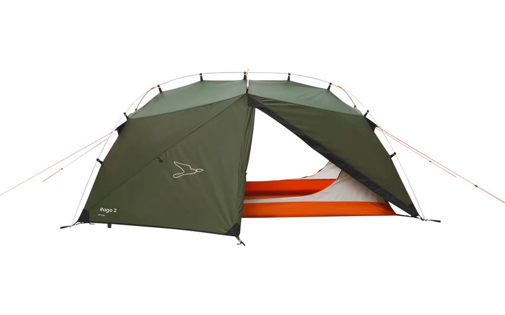 Trekkingtelt Rago 2 for 2 personer 2,5 kg 3000 mm - Easy Camp sett bakfra med apside