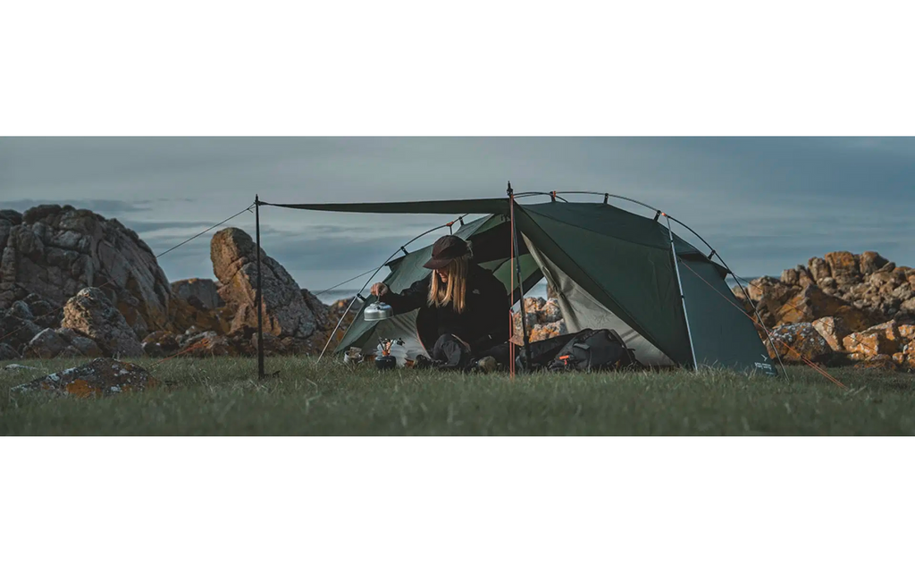 Trekkingtelt Rago 2 for 2 personer 2,5 kg 3000 mm - Easy Camp nærbilde av utvendige stenger