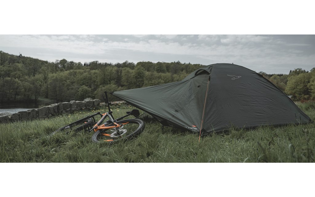 Trekkingtelt Rondane 3 for 3 personer 2,8 kg 3000 mm - Easy Camp i pakkpose med sykkelfeste